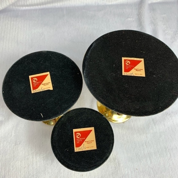 VINTAGE DECRORATIVE CRAFTS  BRASS CANDLE HOLDERS - Picture 9 of 14